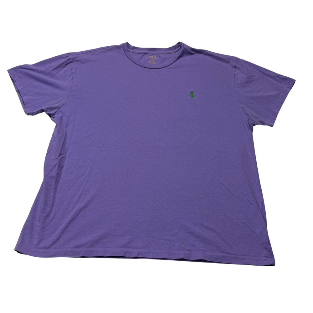 Polo Ralph Lauren Mens Purple Cotton Short Sleeve Pony Logo T-Shirt Large Preppy
